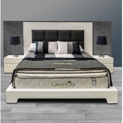 Cama tapizada New Varsovia. Elaborada en madera. Colores, tamaño y textura personalizables. En Tunja.